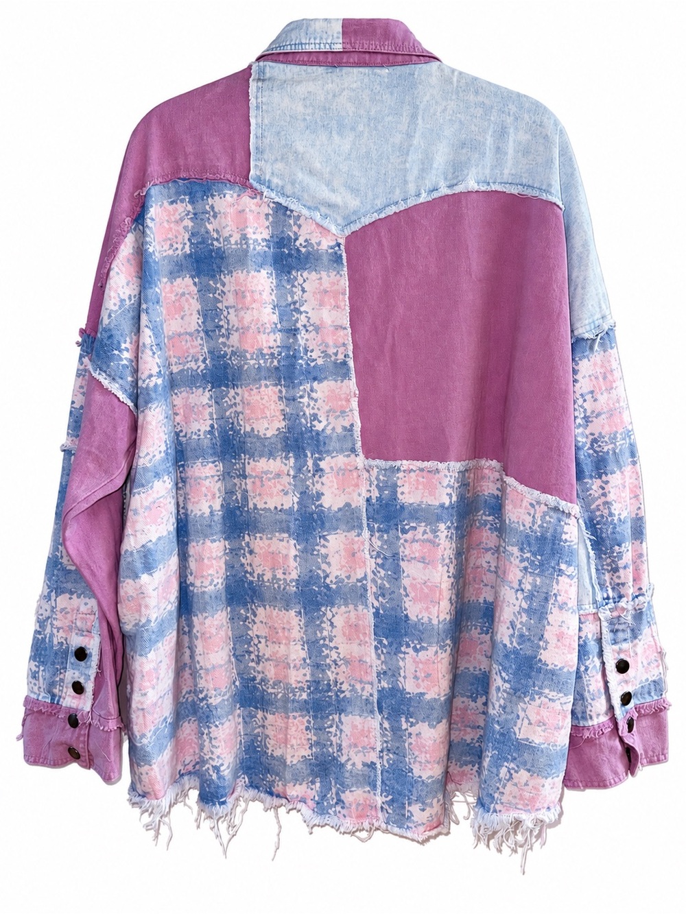 Blue Velvet Patchwork Denim Shacket - Shirt Jacket - NWT - Picture 3 of 11